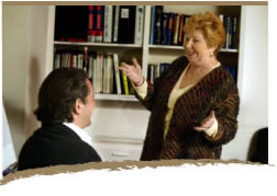 Beth discussing ideas with a client